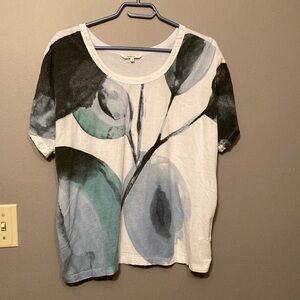 Sandwich White and Blue Boxy Oversized Relaxed Short Sleeve Tee